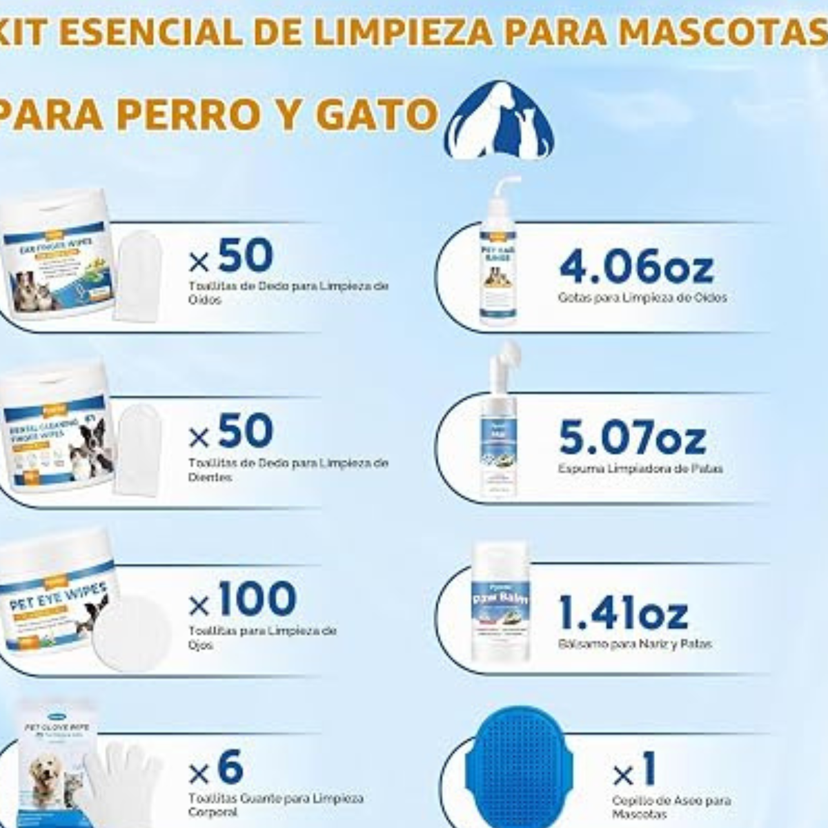 Kit de limpieza para perros.